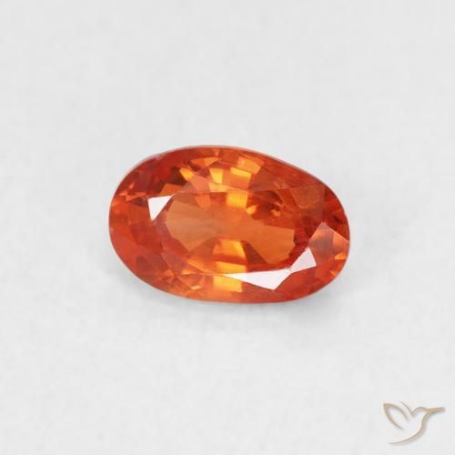 Safira âmbar laranja Natural 0.62ct, oval, VS