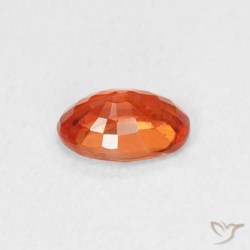 Safira âmbar laranja Natural 0.62ct, oval, VS