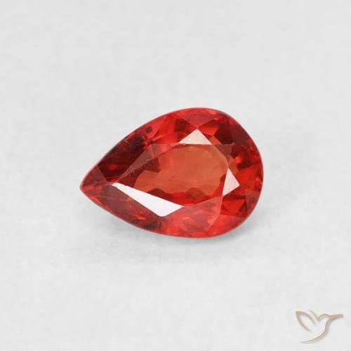 0.63ct Natural Laranja Médio Safira, Formato de pêra, VS