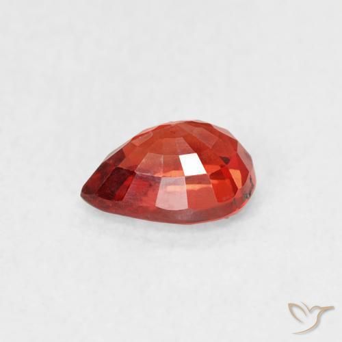 Safira Laranja Médio Natural 0.63ct, Formato de pêra, VS