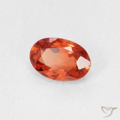 Safira fogo laranja Natural 0.60ct, oval, VS