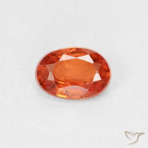 0.52ct Natural laranja avermelhado Safira, oval, VS