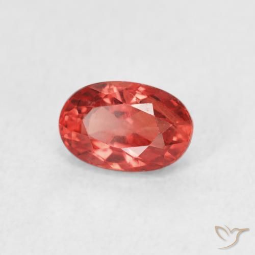 Safira vermelho médio Natural 0.75ct, oval, VS