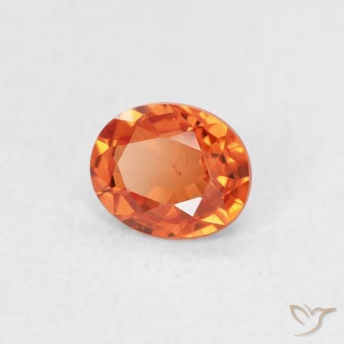 Safira fogo laranja Natural 0.49ct, oval, VS