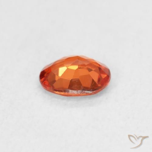 Safira fogo laranja Natural 0.49ct, oval, VS