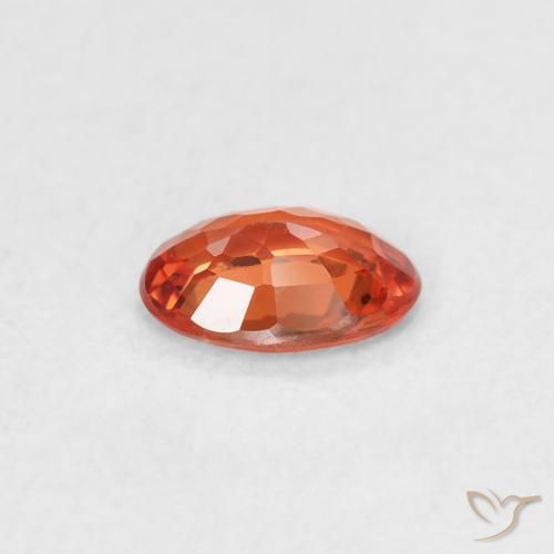 Safira fogo laranja Natural 0.48ct, oval, VS