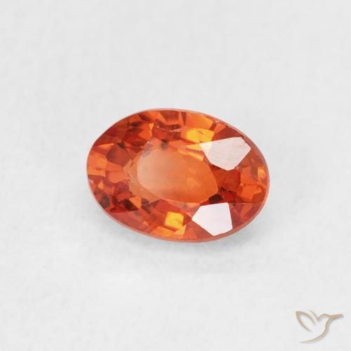 Safira fogo laranja Natural 0.73ct, oval, VS
