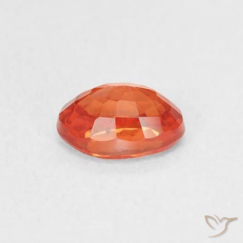 Safira fogo laranja Natural 0.73ct, oval, VS