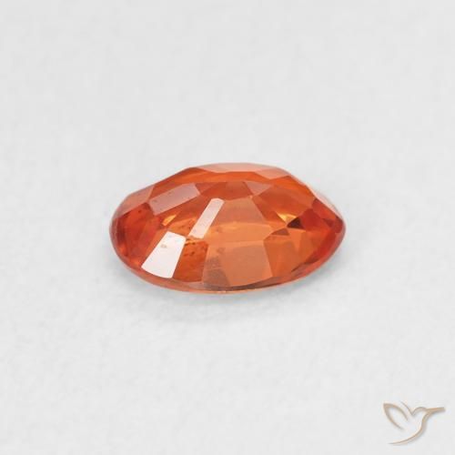 Safira laranja avermelhado Natural 0.59ct, oval, VS