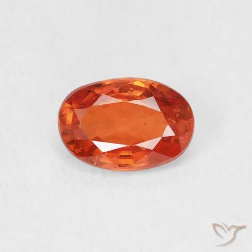 0.63ct Natural Laranja Médio Safira, oval, VS