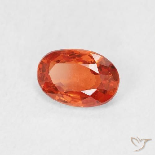 Safira Laranja Médio Natural 0.63ct, oval, VS