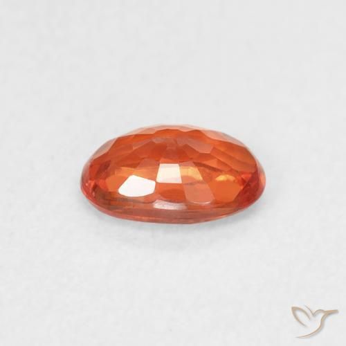 Safira Laranja Médio Natural 0.63ct, oval, VS