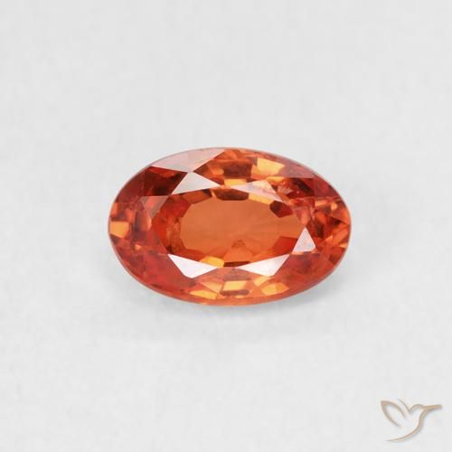 0.66ct Natural laranja avermelhado Safira, oval, VS