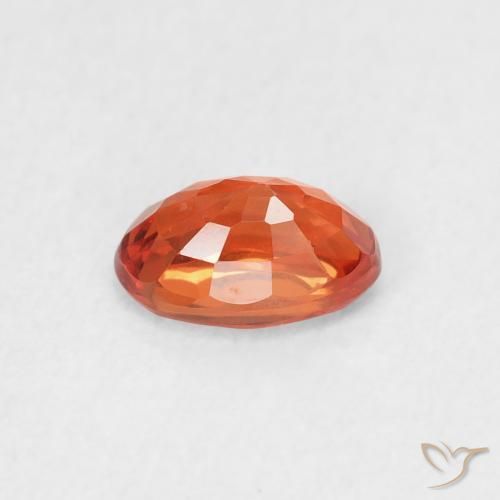 Safira laranja avermelhado Natural 0.66ct, oval, VS