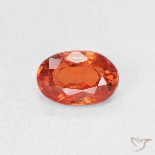 0.77ct Natural laranja avermelhado Safira, oval, VS