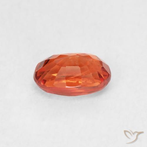 Safira laranja avermelhado Natural 0.77ct, oval, VS