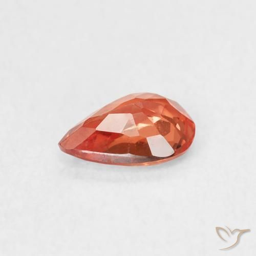 Safira fogo laranja Natural 0.44ct, Formato de pêra, VS