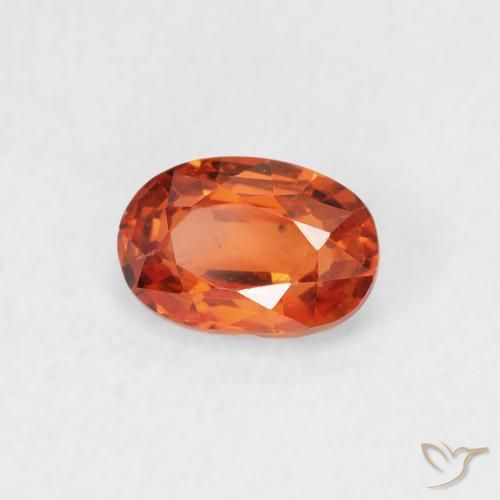 Safira Laranja Médio Natural 0.68ct, oval, VS