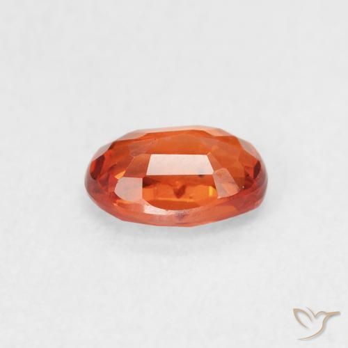 Safira Laranja Médio Natural 0.68ct, oval, VS