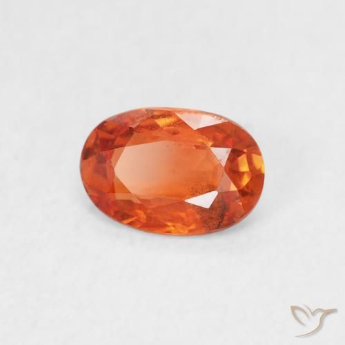 Safira fogo laranja Natural 0.57ct, oval, VS