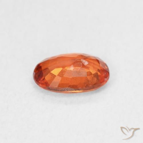 Safira fogo laranja Natural 0.57ct, oval, VS