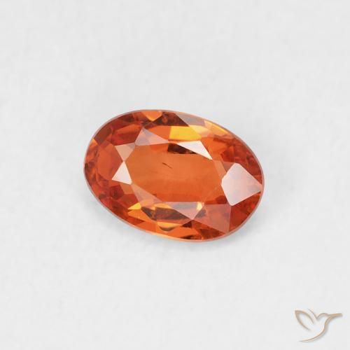 Safira âmbar laranja Natural 0.52ct, oval, VVS-VS