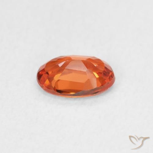 Safira âmbar laranja Natural 0.52ct, oval, VVS-VS