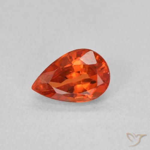 0.52ct Natural laranja avermelhado Safira, Formato de pêra, VVS-VS