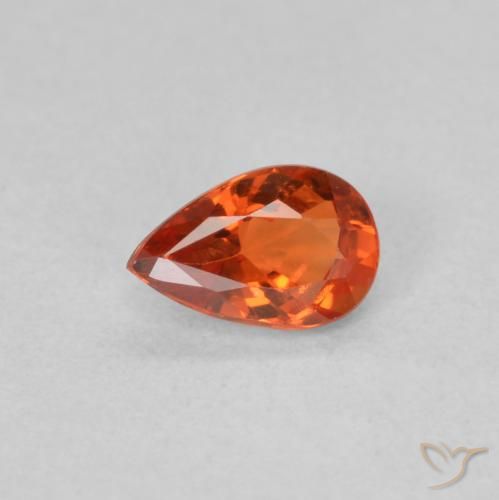 0.46ct Natural laranja avermelhado Safira, Formato de pêra, VVS-VS