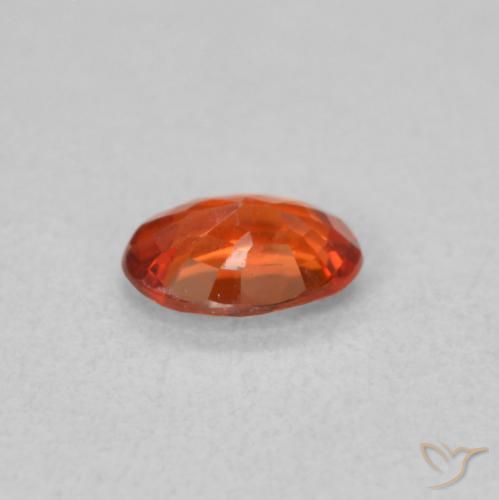 Safira laranja avermelhado Natural 0.48ct, oval, VS