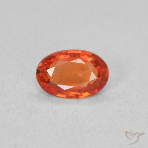 0.41ct Natural laranja avermelhado Safira, oval, VVS-VS