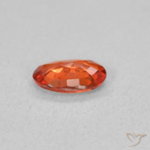Safira laranja avermelhado Natural 0.41ct, oval, VVS-VS
