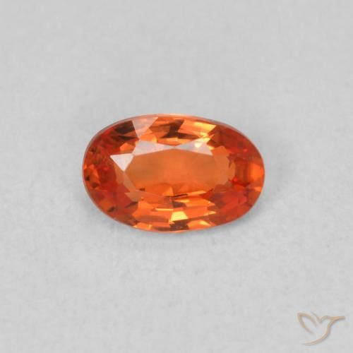 0.53ct Natural laranja avermelhado Safira, oval, VVS-VS