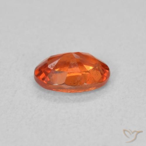 Safira laranja avermelhado Natural 0.65ct, oval, VS