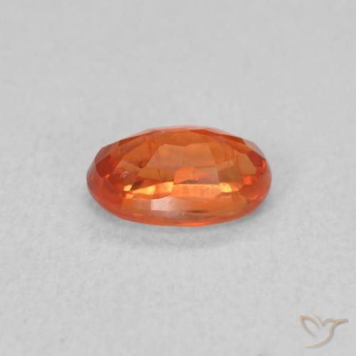 Safira laranja avermelhado Natural 0.71ct, oval, VS