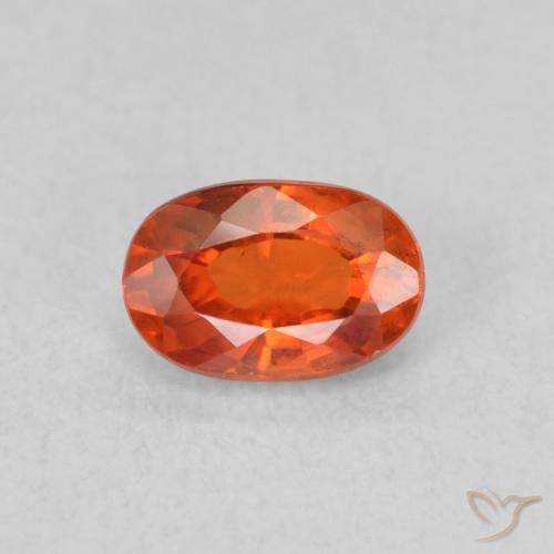 0.75ct Natural laranja avermelhado Safira, oval, VS