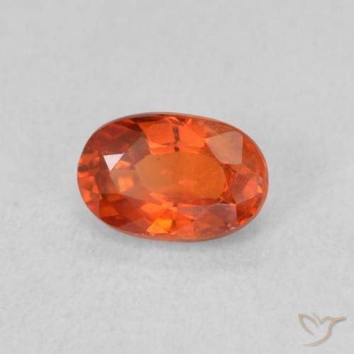 Safira laranja avermelhado Natural 0.75ct, oval, VS
