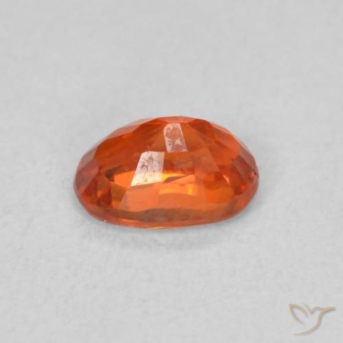 Safira laranja avermelhado Natural 0.75ct, oval, VS