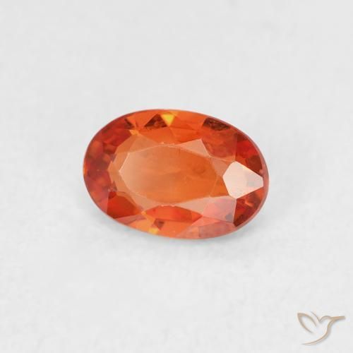 Safira âmbar laranja Natural 0.55ct, oval, VVS