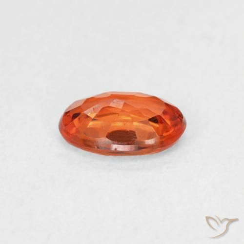 Safira âmbar laranja Natural 0.55ct, oval, VVS