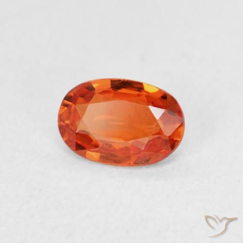 Safira fogo laranja Natural 0.52ct, oval, VVS
