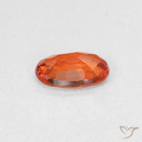 Safira fogo laranja Natural 0.52ct, oval, VVS