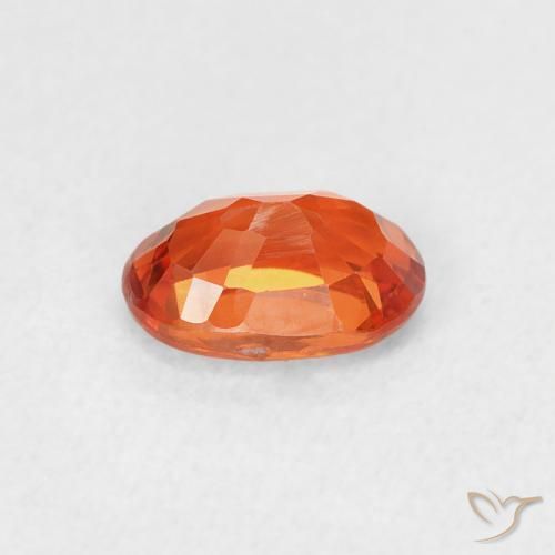 Safira laranja avermelhado Natural 0.71ct, oval, VVS