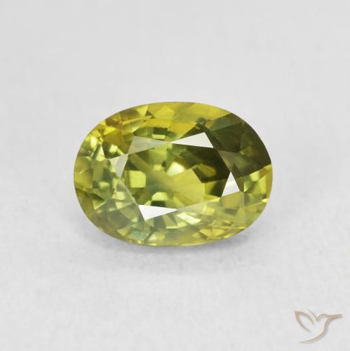 2.04ct Natural Verde amarelado Safira, oval, VVS-VS