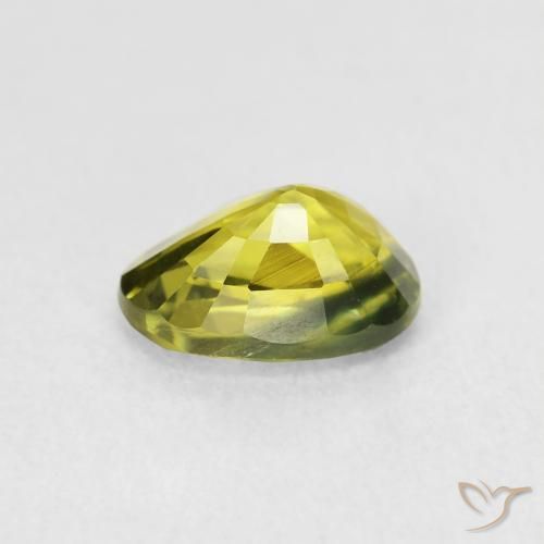 Safira Verde amarelado Natural 2.04ct, oval, VVS-VS