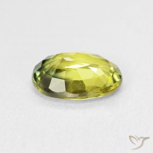 Safira Verde amarelo Natural 2.54ct, oval, VVS-VS