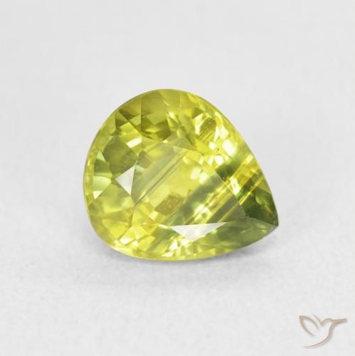 1.99ct Natural amarelo médio Safira, Formato de pêra, VVS-VS