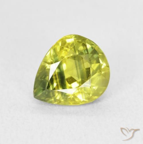 Safira amarelo médio Natural 1.99ct, Formato de pêra, VVS-VS