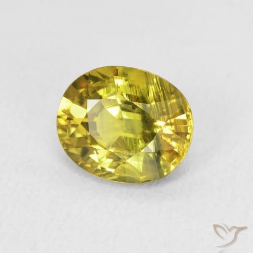 Safira amarelo médio Natural 2.31ct, oval, VVS-VS