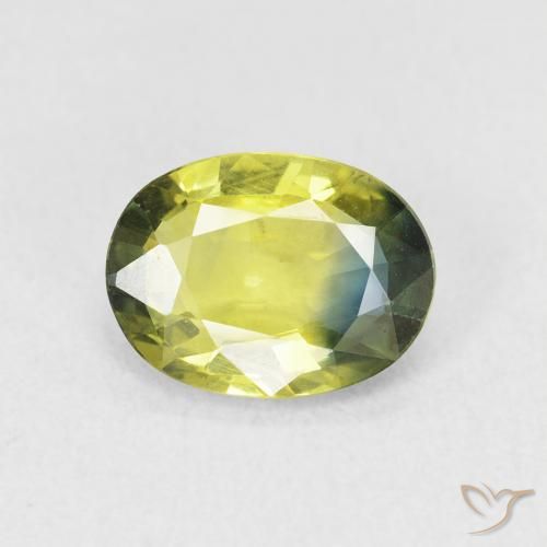 1.83ct Natural Verde amarelo Safira, oval, VVS-VS